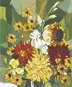 Flowers in cubist composition